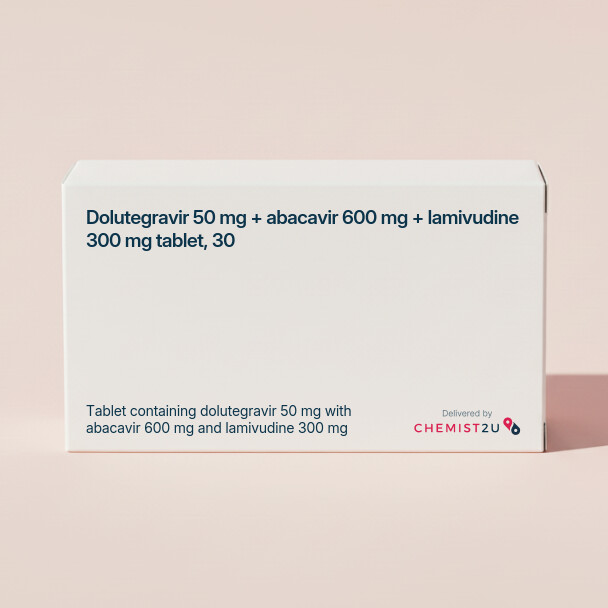 White plastic cylindrical medication container with Chemist2U logo.