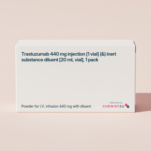 White plastic cylindrical medication container with Chemist2U logo.