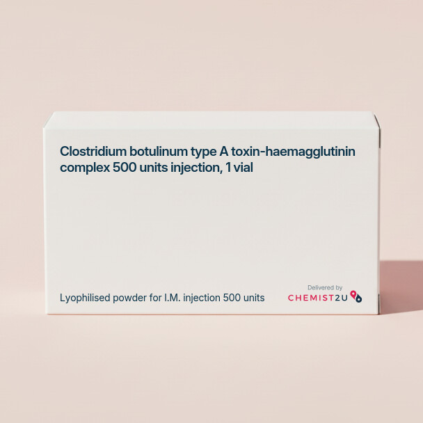 White plastic cylindrical medication container with Chemist2U logo.