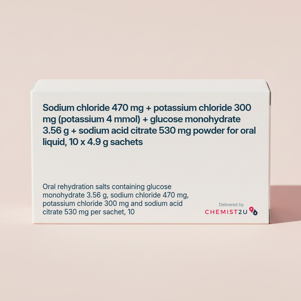 White plastic cylindrical medication container with Chemist2U logo.