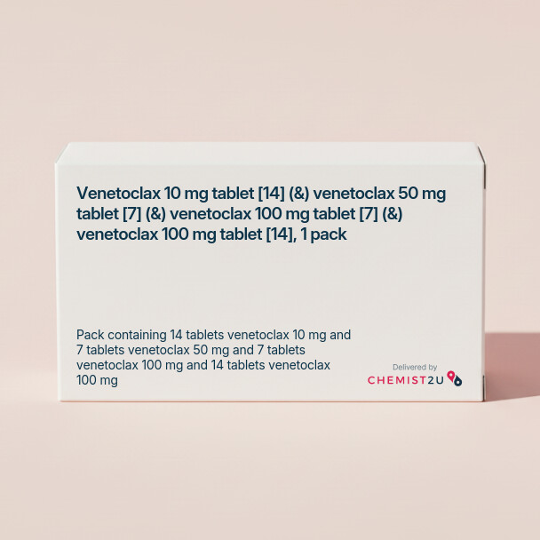 White plastic cylindrical medication container with Chemist2U logo.