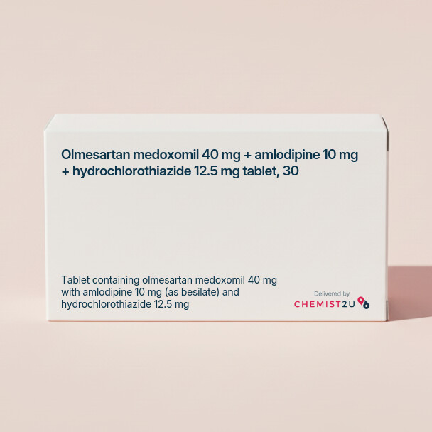 White plastic cylindrical medication container with Chemist2U logo.