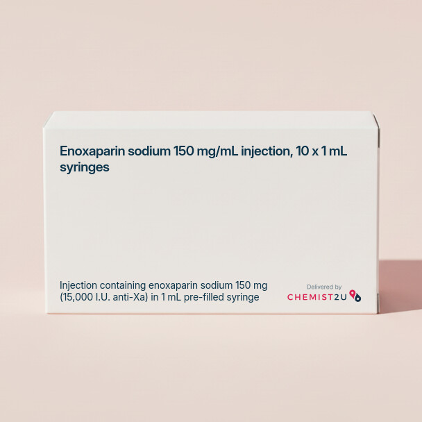 White plastic cylindrical medication container with Chemist2U logo.