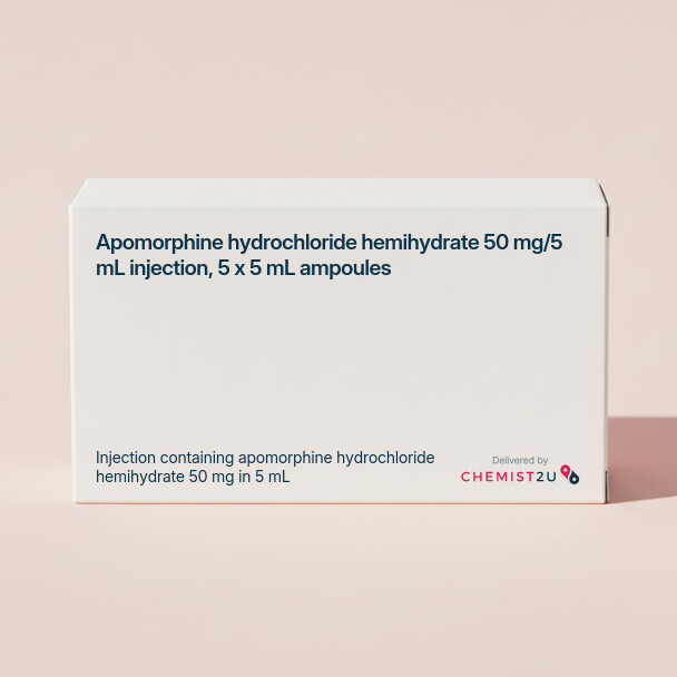 White plastic cylindrical medication container with Chemist2U logo.