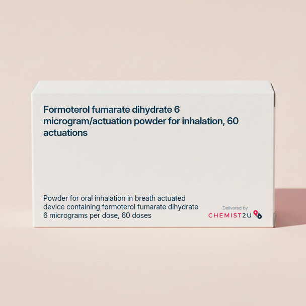 White plastic cylindrical medication container with Chemist2U logo.