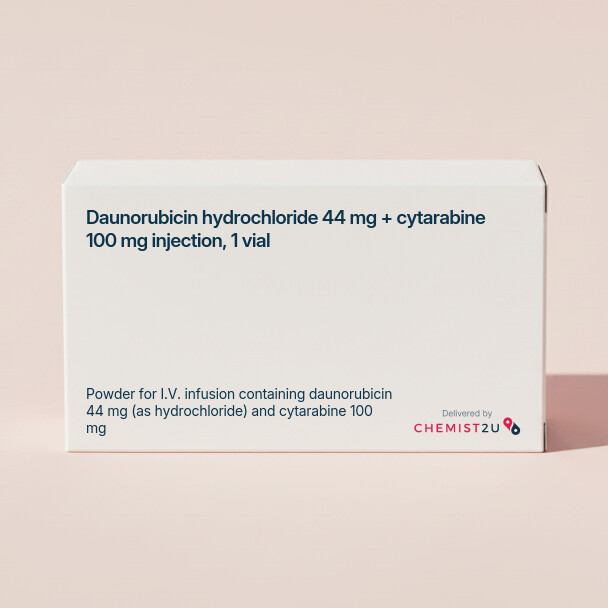 White plastic cylindrical medication container with Chemist2U logo.