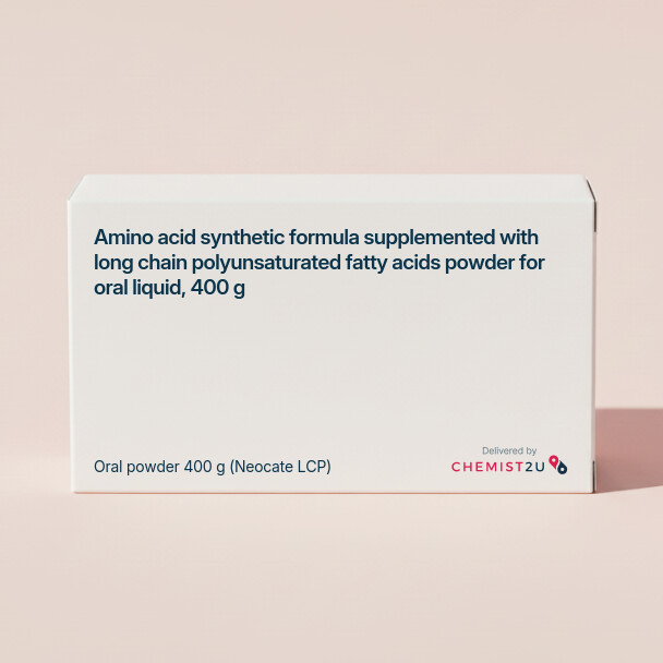 White plastic cylindrical medication container with Chemist2U logo.