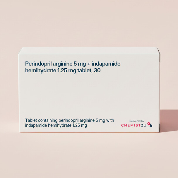 White plastic cylindrical medication container with Chemist2U logo.