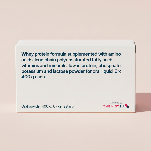 White plastic cylindrical medication container with Chemist2U logo.