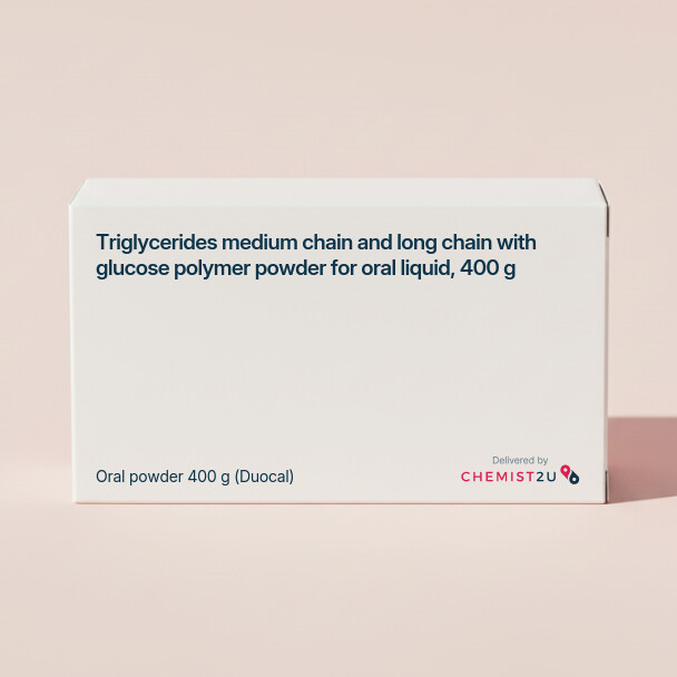 White plastic cylindrical medication container with Chemist2U logo.