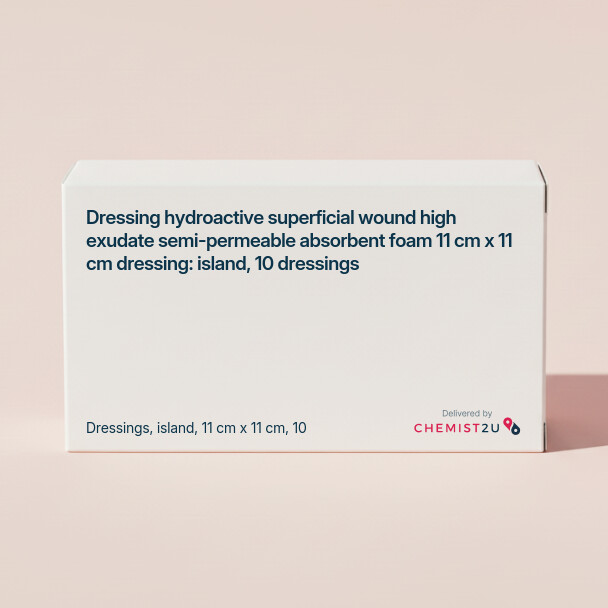 White plastic cylindrical medication container with Chemist2U logo.