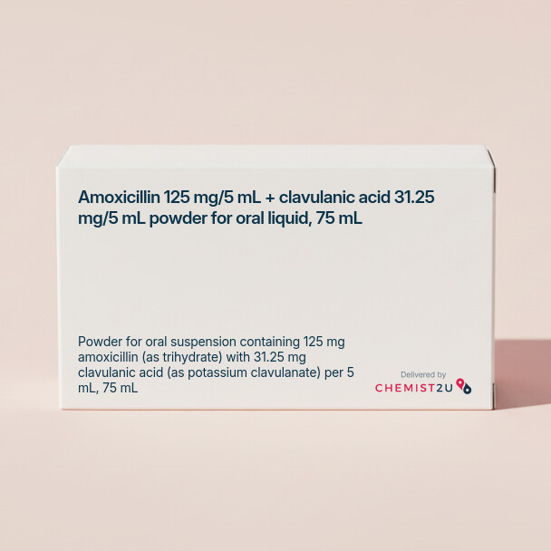 White plastic cylindrical medication container with Chemist2U logo.