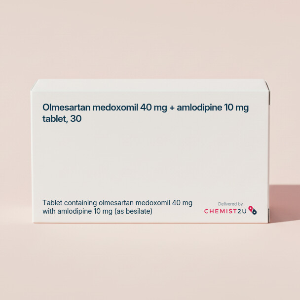 White plastic cylindrical medication container with Chemist2U logo.