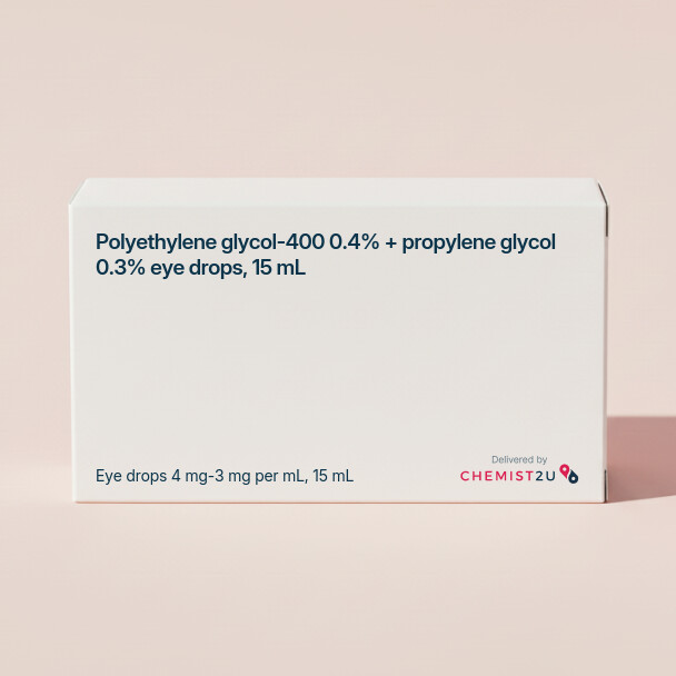 White plastic cylindrical medication container with Chemist2U logo.