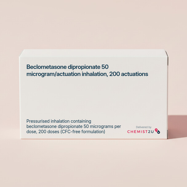 White plastic cylindrical medication container with Chemist2U logo.