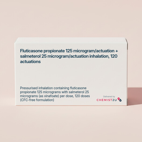 White plastic cylindrical medication container with Chemist2U logo.