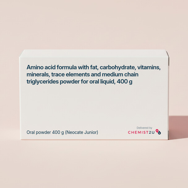 White plastic cylindrical medication container with Chemist2U logo.