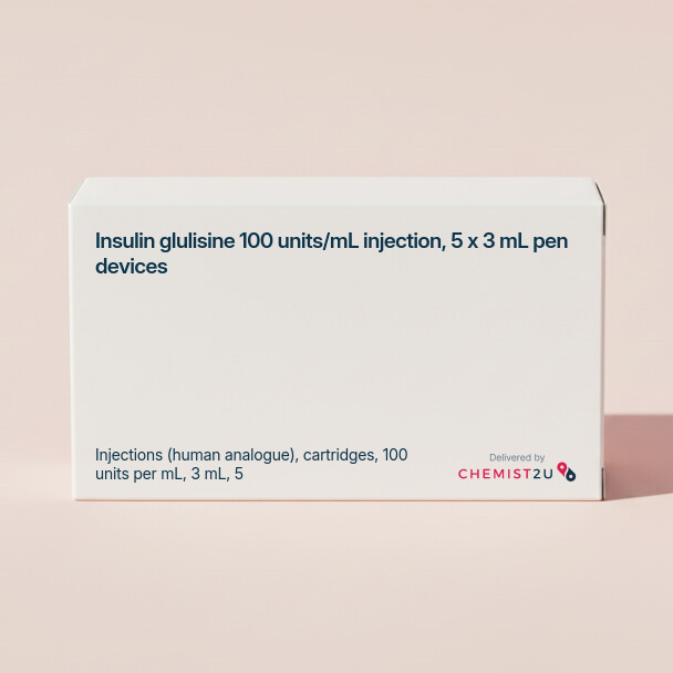 White plastic cylindrical medication container with Chemist2U logo.