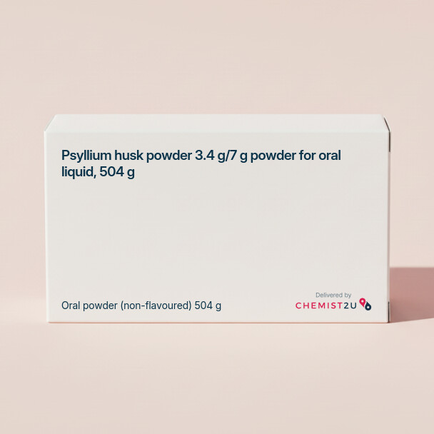 White plastic cylindrical medication container with Chemist2U logo.