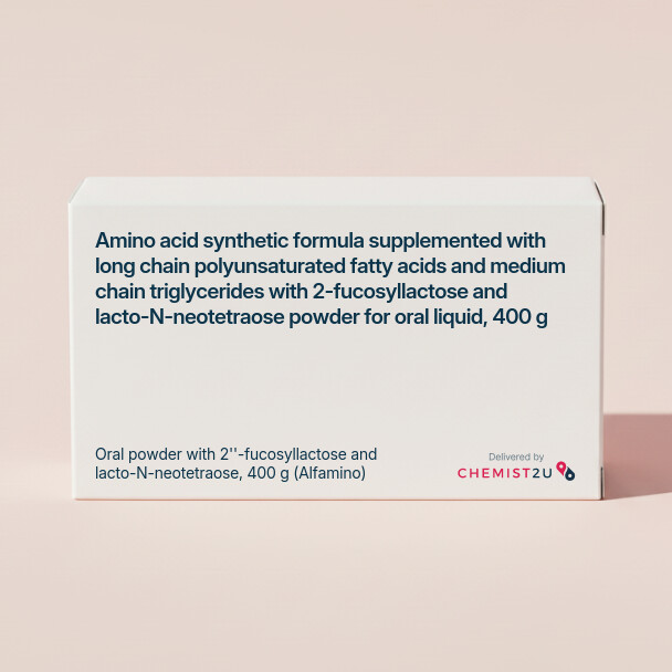 White plastic cylindrical medication container with Chemist2U logo.