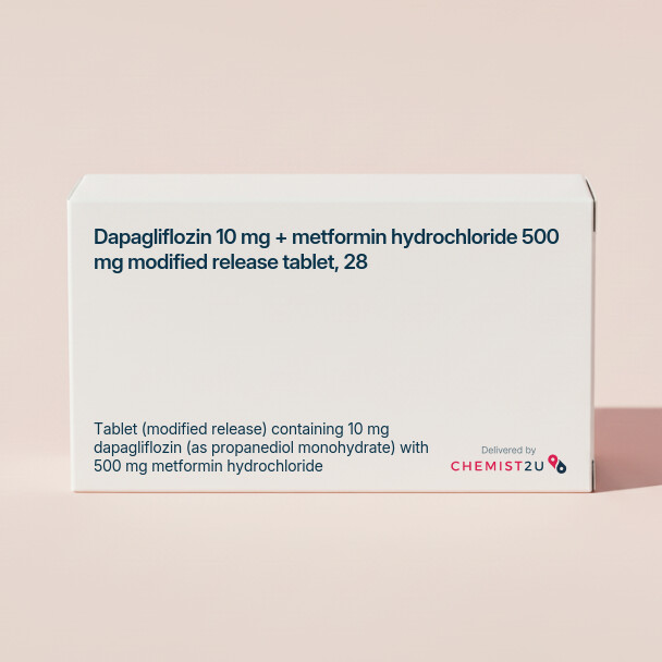 White plastic cylindrical medication container with Chemist2U logo.