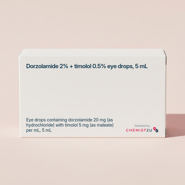 White plastic cylindrical medication container with Chemist2U logo.