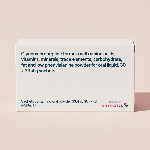 White plastic cylindrical medication container with Chemist2U logo.