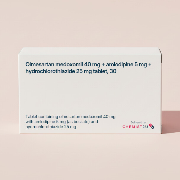 White plastic cylindrical medication container with Chemist2U logo.