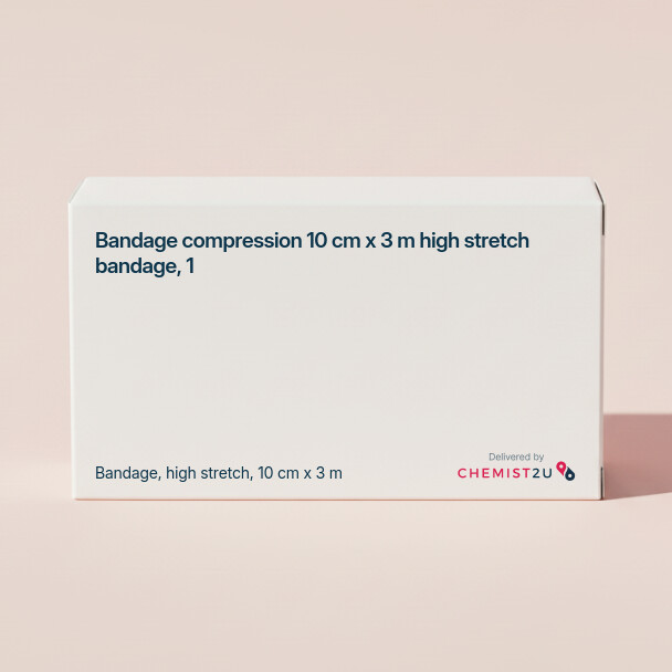 White plastic cylindrical medication container with Chemist2U logo.