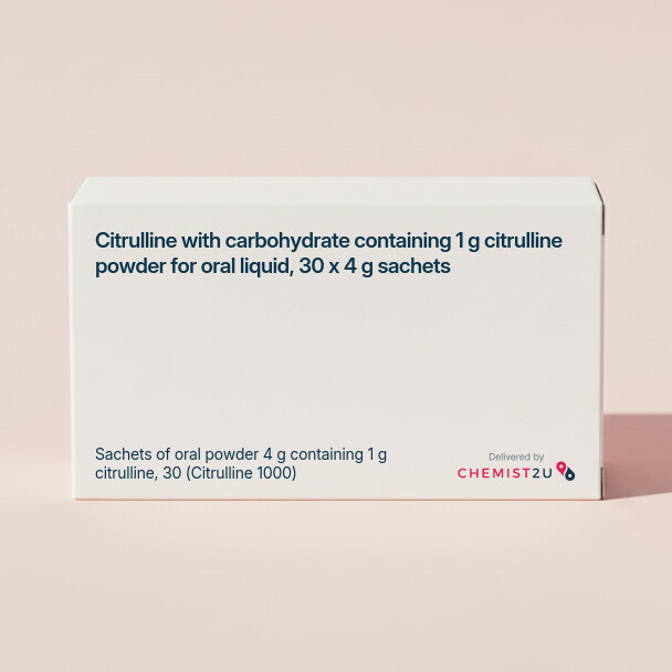 White plastic cylindrical medication container with Chemist2U logo.