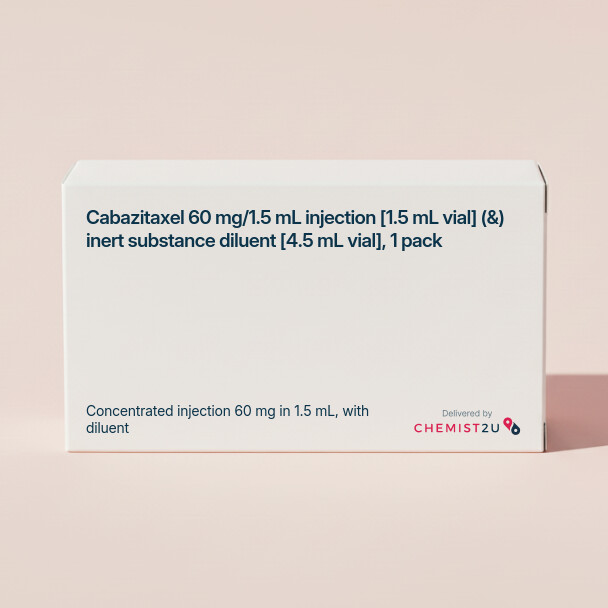 White plastic cylindrical medication container with Chemist2U logo.