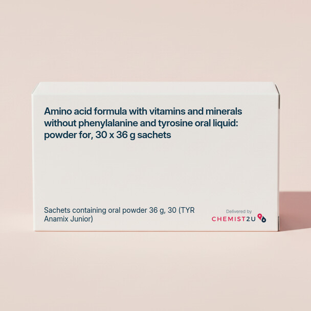 White plastic cylindrical medication container with Chemist2U logo.