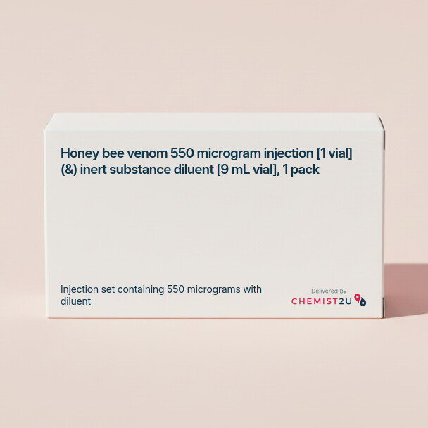 White plastic cylindrical medication container with Chemist2U logo.