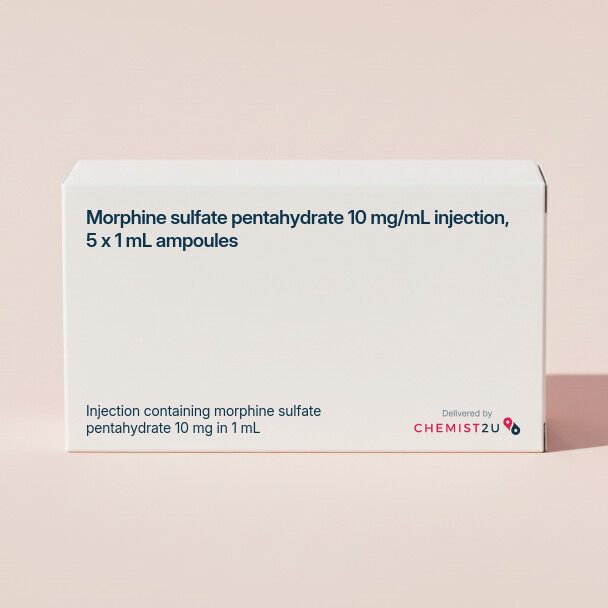 White plastic cylindrical medication container with Chemist2U logo.