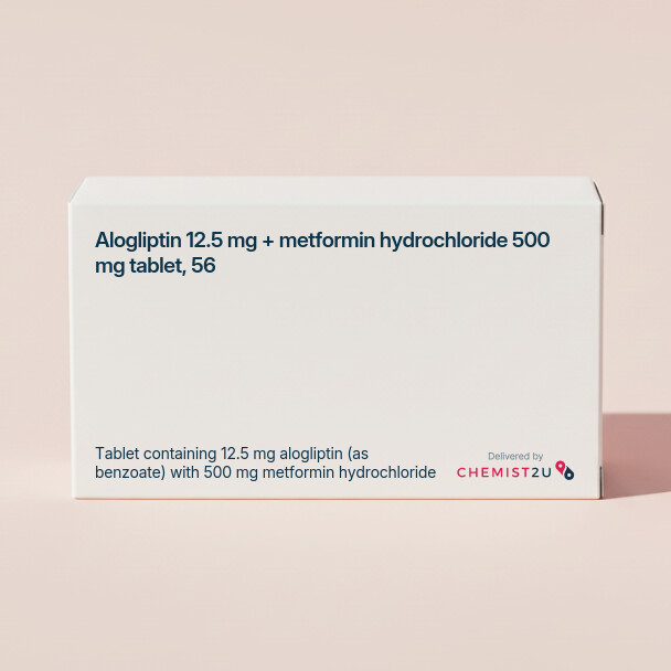 White plastic cylindrical medication container with Chemist2U logo.