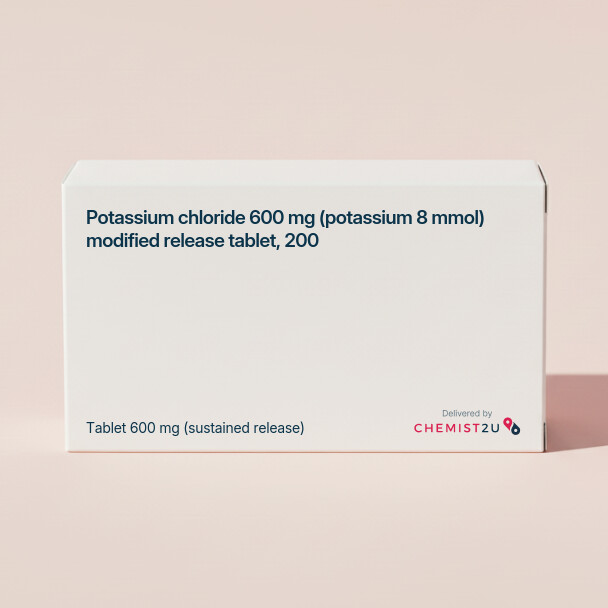 White plastic cylindrical medication container with Chemist2U logo.