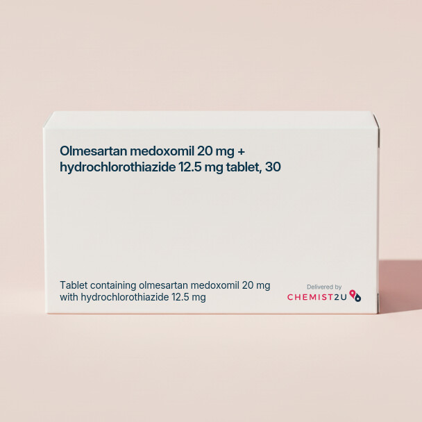 White plastic cylindrical medication container with Chemist2U logo.