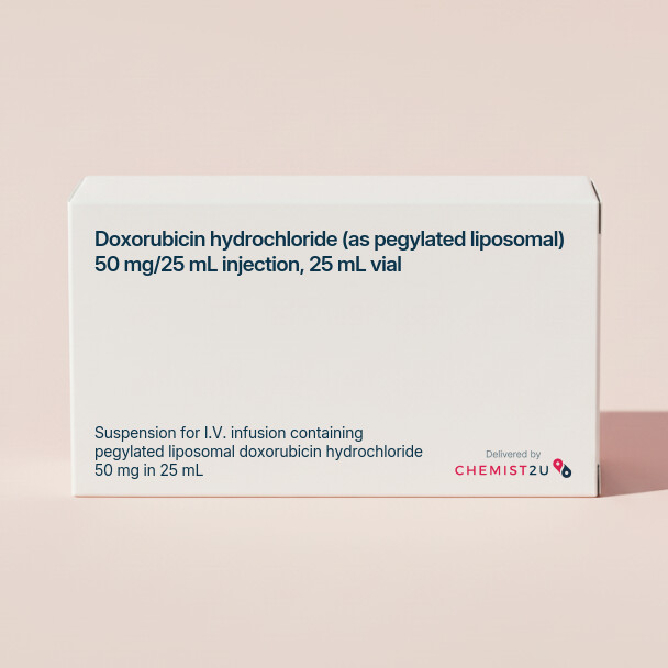 White plastic cylindrical medication container with Chemist2U logo.