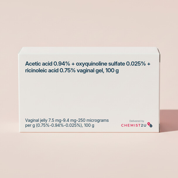 White plastic cylindrical medication container with Chemist2U logo.