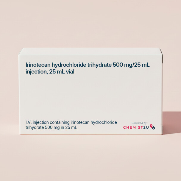 White plastic cylindrical medication container with Chemist2U logo.