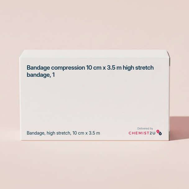 White plastic cylindrical medication container with Chemist2U logo.