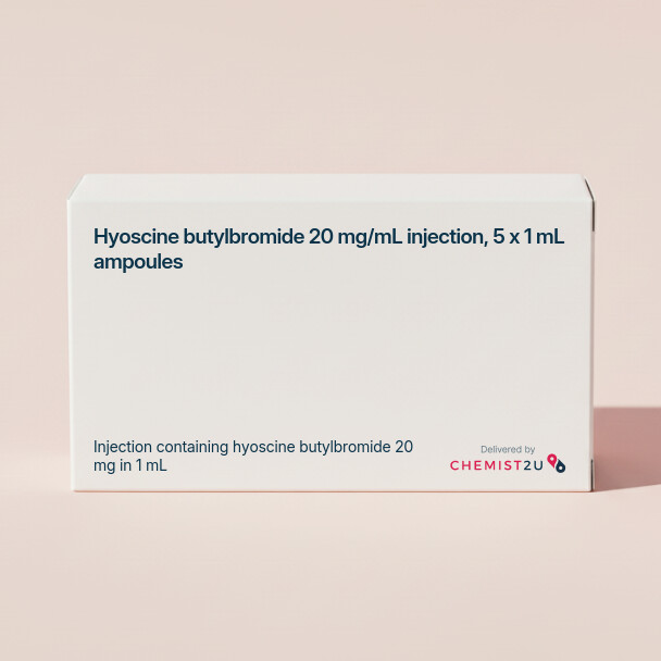 White plastic cylindrical medication container with Chemist2U logo.