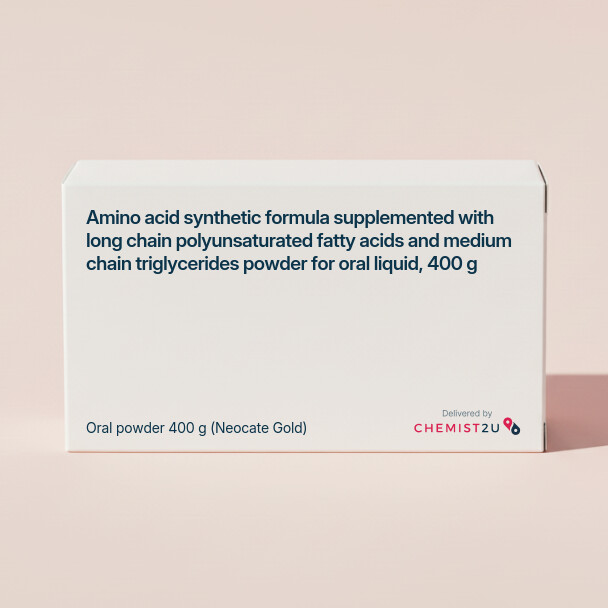 White plastic cylindrical medication container with Chemist2U logo.