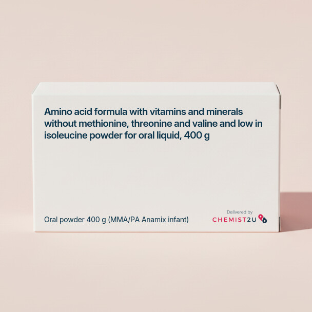 White plastic cylindrical medication container with Chemist2U logo.