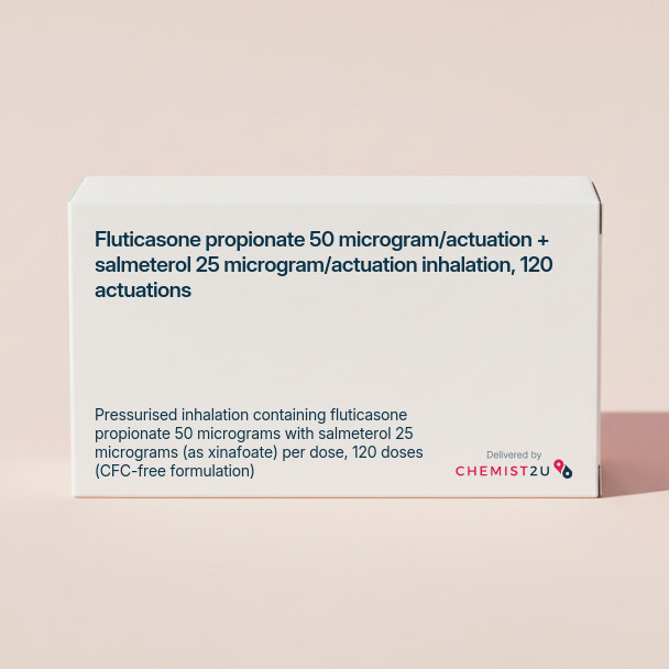 White plastic cylindrical medication container with Chemist2U logo.