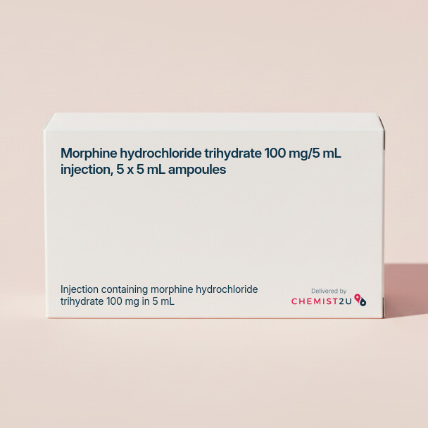 White plastic cylindrical medication container with Chemist2U logo.