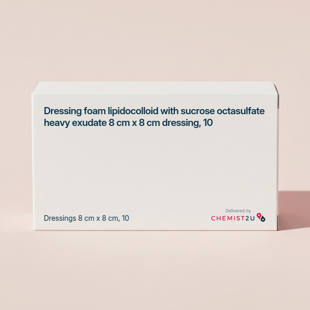 White plastic cylindrical medication container with Chemist2U logo.