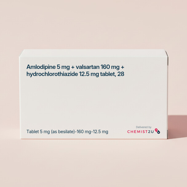 White plastic cylindrical medication container with Chemist2U logo.