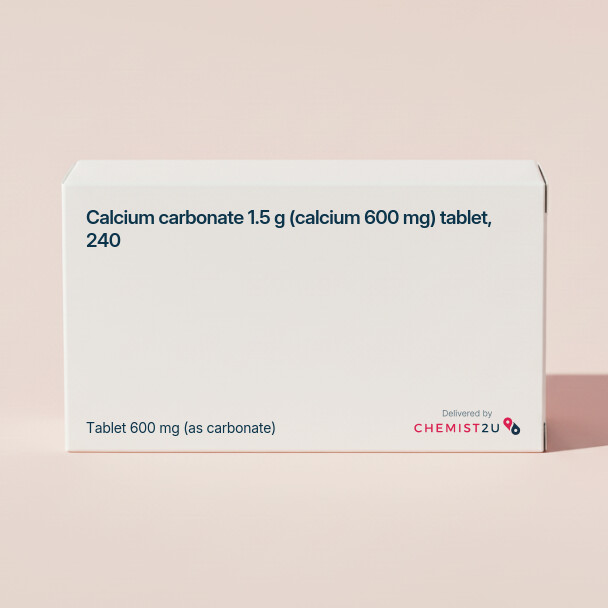 White plastic cylindrical medication container with Chemist2U logo.