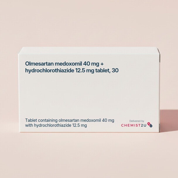 White plastic cylindrical medication container with Chemist2U logo.